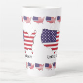 Tasse Latte Conception de souvenir de drapeau et de carte des (Devant)