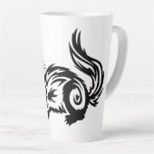 Tasse Latte Conception de tatouage de Ferret Tribal (Angle droit)