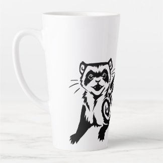 Tasse Latte Conception de tatouage de Ferret Tribal