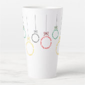 Tasse Latte Conception de texte d'ornements de Noël (Devant)
