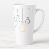 Tasse Latte Conception de texte d'ornements de Noël (Droite)
