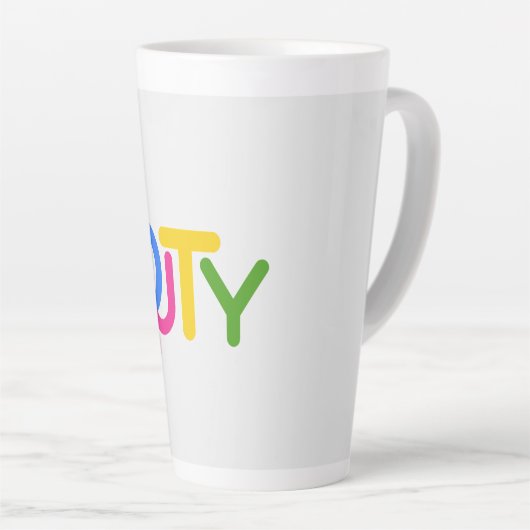 Tasse Latte Conception de texte simple (Angle droit)