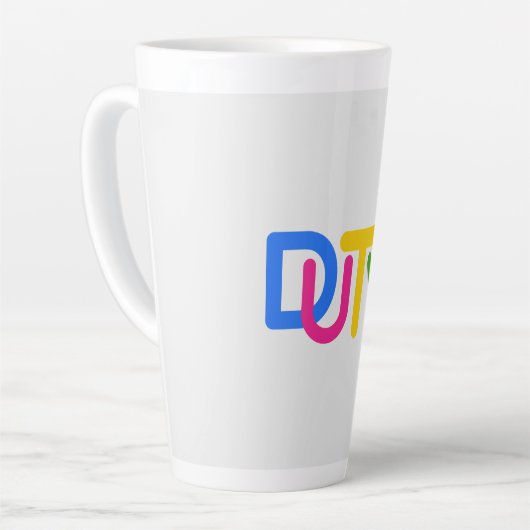 Tasse Latte Conception de texte simple (Angle gauche)