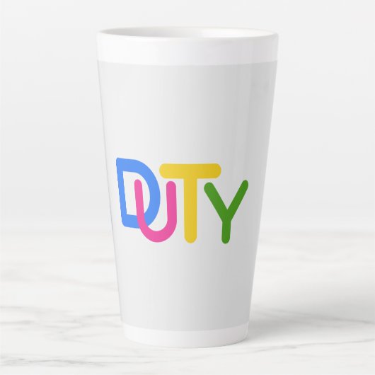 Tasse Latte Conception de texte simple (Devant)