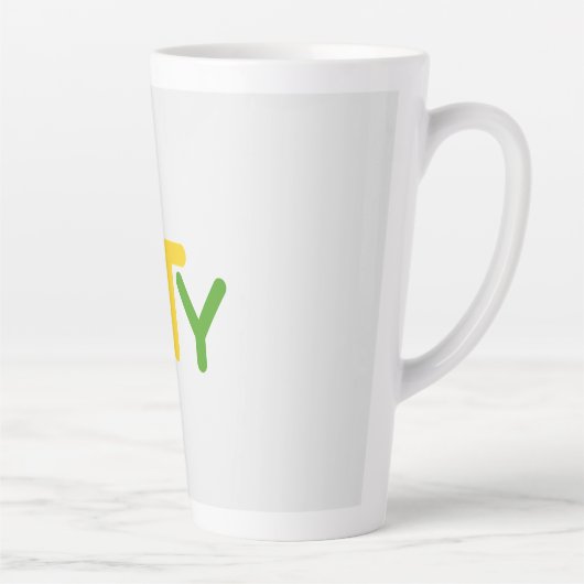 Tasse Latte Conception de texte simple (Droite)
