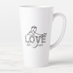Tasse Latte Conception de typographie chrétienne Aimer comme J