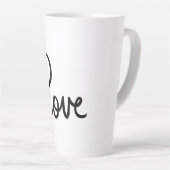 Tasse Latte Conception de typographie de mot "amour" minimalis (Angle droit)