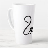 Tasse Latte Conception de typographie de mot "amour" minimalis (Angle gauche)