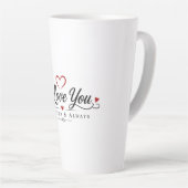 Tasse Latte Conception de typographie Je t'aime (Angle droit)
