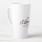 Tasse Latte Conception de typographie Je t'aime (Angle gauche)