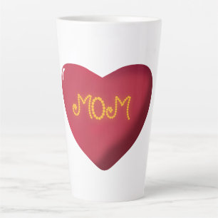 Tasse Latte Conception de typographie maman, texte d'art de ci