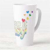 Tasse Latte Conception de typographie Rétro Fierté facile à vi (Angle droit)