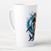 Tasse Latte Conception d'éclaboussure de requin féroce – Océan (Angle gauche)