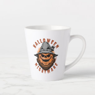 Tasse Latte Conception d'épouvantail de citrouille d'Halloween