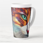 Tasse Latte Conception des yeux de chat (Angle droit)