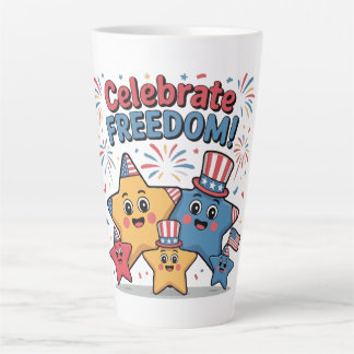 Tasse Latte Conception d'étoiles patriotiques pour célébrer la