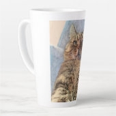 Tasse Latte Conception d'illustration de chat tigre (Angle gauche)