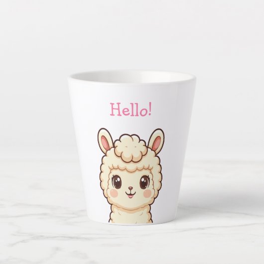 Tasse Latte Conception d'illustration de lama mignon (Devant)