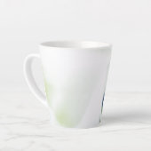 Tasse Latte Conception D'Orchidées D'Impression Bleu Et Jaune (Angle gauche)