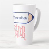 Tasse Latte Conception du crayon enseignant de l'éducation spé (Angle droit)