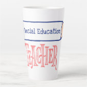 Tasse Latte Conception du crayon enseignant de l'éducation spé (Devant)