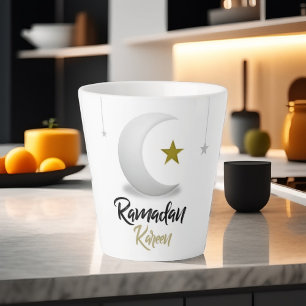 Tasse Latte Conception du croissant Ramadan Kareem - Mubarak i