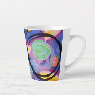 Tasse Latte Conception du doodle en cercle coloré en latte de