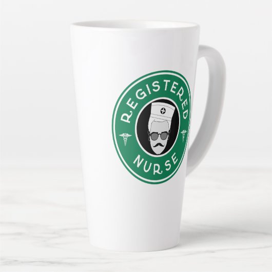 Tasse Latte Conception du logo de l'infirmière inscrite (Angle droit)