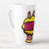 Tasse Latte Conception du logo "Wow" (Angle gauche)