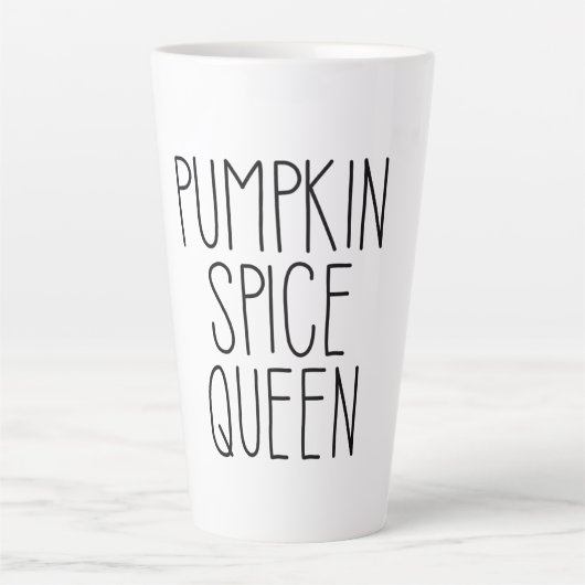 Tasse Latte Conception d'une reine Citrouille à épices (Devant)