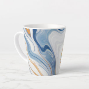 Tasse Latte Conception en marbre de la Marine Abstraite