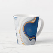 Tasse Latte Conception en marbre de la Marine Abstraite (Angle droit)
