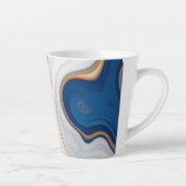 Tasse Latte Conception en marbre de la Marine Abstraite (Droite)