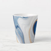 Tasse Latte Conception en marbre de la Marine Abstraite (Devant)