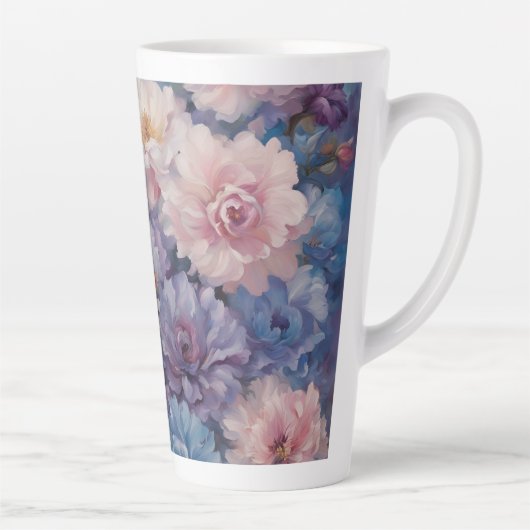 Tasse Latte Conception fleur sauvage (Droite)
