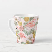 Tasse Latte Conception florale tropicale estivale (Angle gauche)