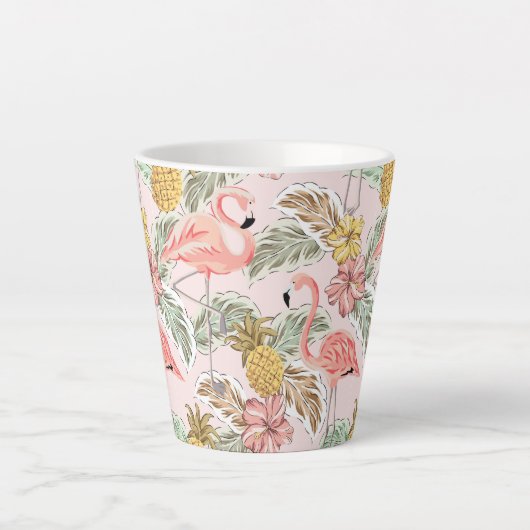Tasse Latte Conception florale tropicale estivale (Devant)
