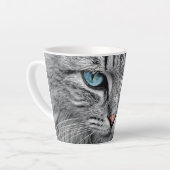 Tasse Latte Conception fractale face chat-10682 (Angle gauche)