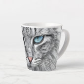 Tasse Latte Conception fractale face chat-10682 (Angle droit)