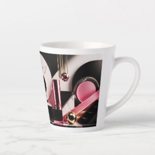 Tasse Latte Conception géométrique de marbre noir et rose luxu
