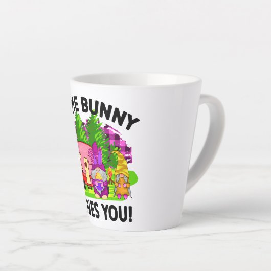 Tasse Latte Conception Gnome de Pâques (Angle droit)