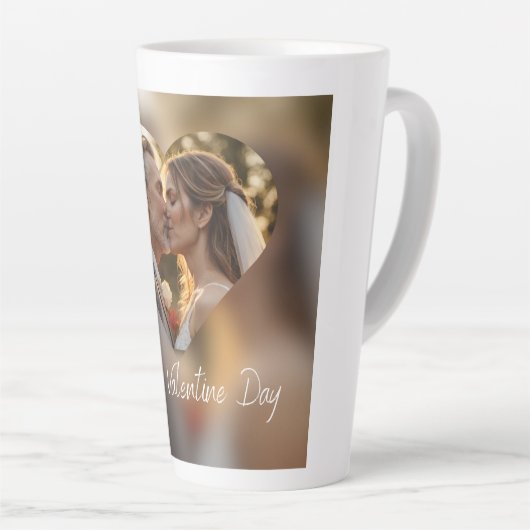 Tasse Latte Conception Heureuse Sainte-Valentin (Angle droit)