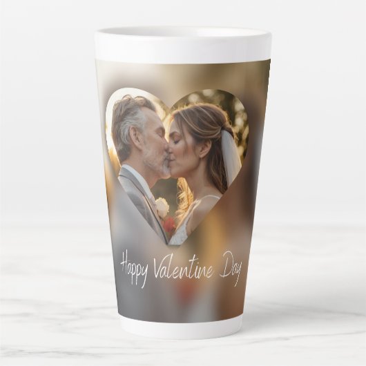 Tasse Latte Conception Heureuse Sainte-Valentin (Devant)