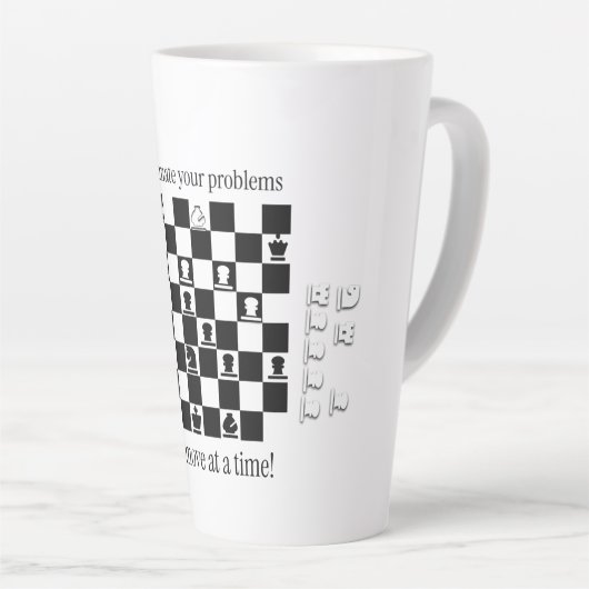Tasse Latte Conception Inspirée des Échecs Classiques (Angle droit)