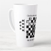 Tasse Latte Conception Inspirée des Échecs Classiques (Angle gauche)