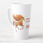 Tasse Latte Conception Joyeuse Année du Cheval 2026 (Angle gauche)