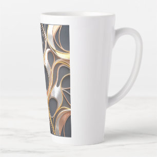 Tasse Latte Conception Métallique Fluides Abstraits colorés Or