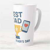Tasse Latte Conception moderne du trophée "Best Papa" - Happy  (Angle droit)