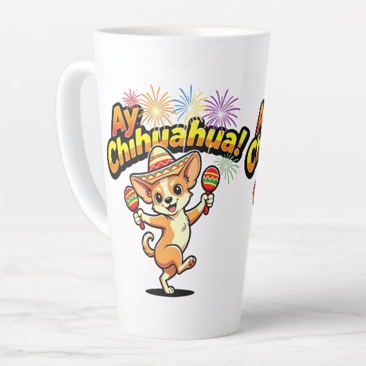 Tasse Latte Conception Originale Ay Chihuahua ! (Angle gauche)