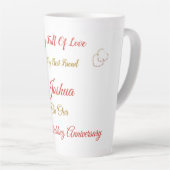 Tasse Latte Conception personnalisée du 9e anniversaire Latte  (Angle droit)
